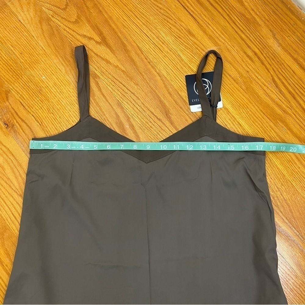 Evelyn & Bobbie High Low Lounge Slip‎ Dress in Brown - Picture 12 of 13